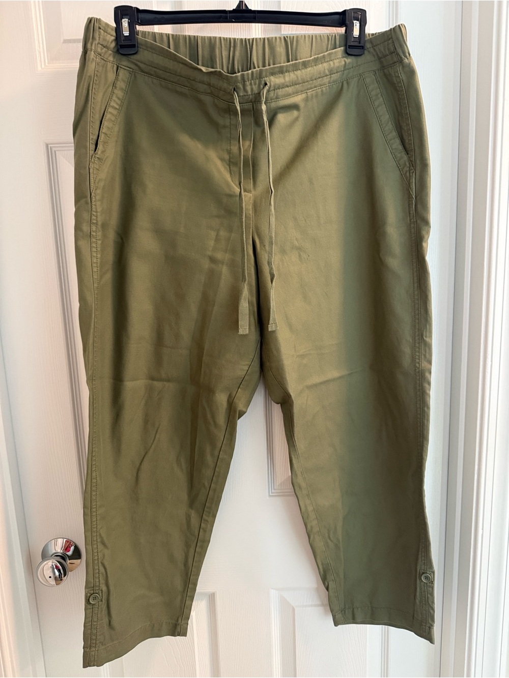 Olive Green Drawstring Women's Pants
